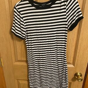 Black and white strip dress